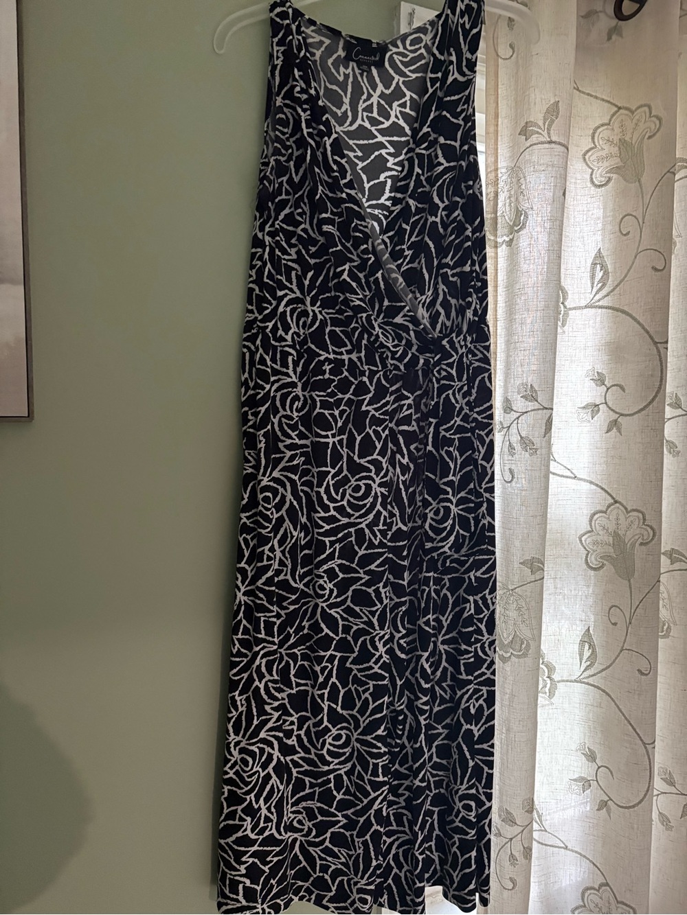Black and White Floral Wrap-Style Maxi Skirt